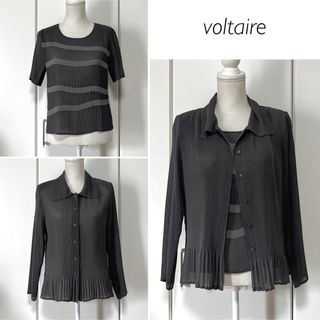 【美品】voltaire 半袖カットソー&ボタンジャケット プリーツセット(アンサンブル)