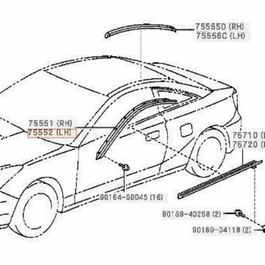 【新品未使用】IS F フロントルーフドリップサイドフィニッシュモール 左側 L200508-201304