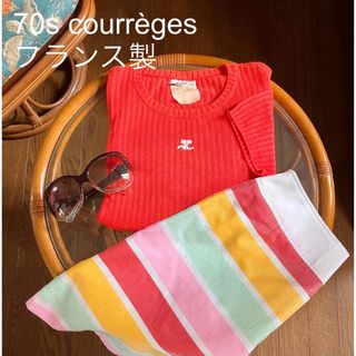 クレージュ(Courreges)の70s franch vintege courrèges ワンポイントカットソー(カットソー(半袖/袖なし))