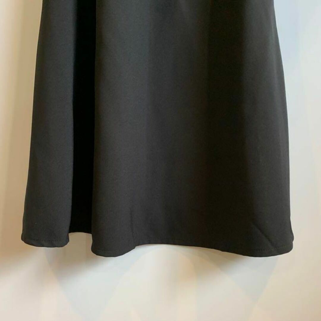 wallamande 黒ミニワンピース オーガンジー袖 透け感 レディースのワンピース(ミニワンピース)の商品写真