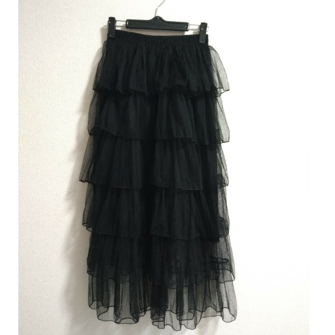 Grimoire(グリモワール)の古着☘チュールティアードスカート レディースのスカート(ロングスカート)の商品写真