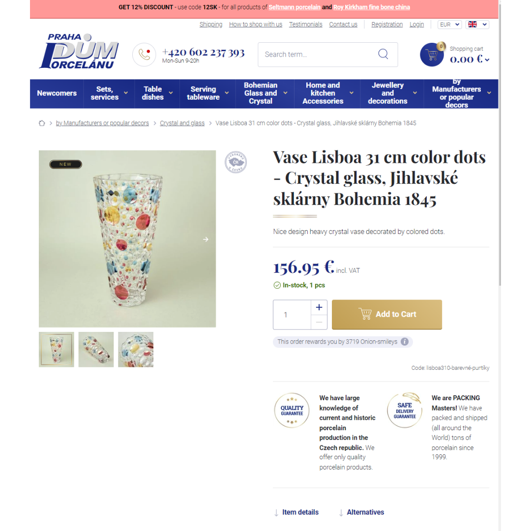 セール！【Vase Lisboa】カラフル 水晶 ガラス 花瓶 クリスタル 高級