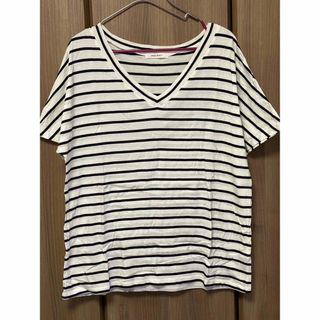 マウジー(moussy)のmoussy ボーダーホワイトカットソー(カットソー(半袖/袖なし))