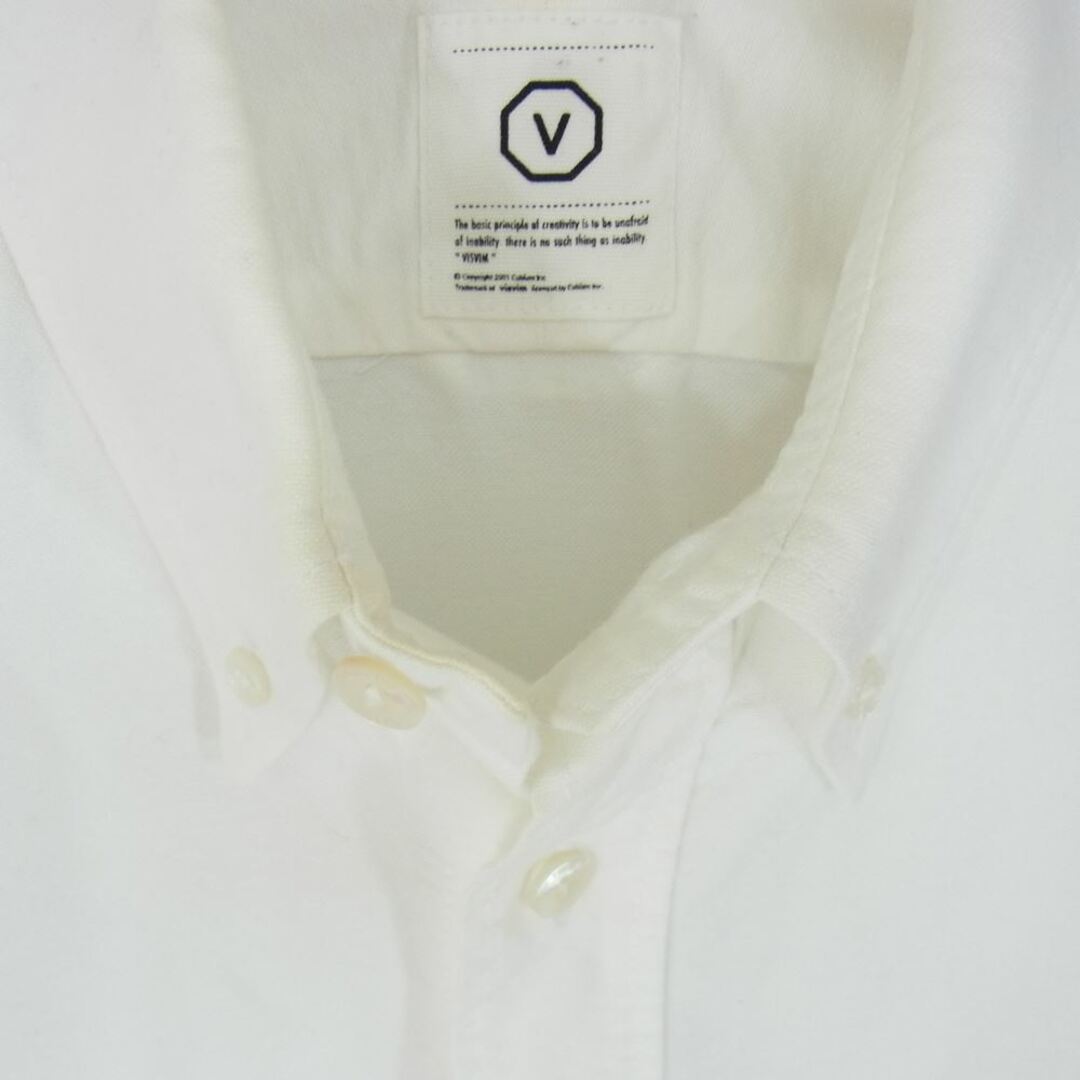 VISVIM ビズビム サイドチマヨ コットン 日本製 ボタンダウン 半袖 BD シャツ ホワイト系 S 2
