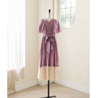 Two-Tone Double Sleeve Dress herlipto