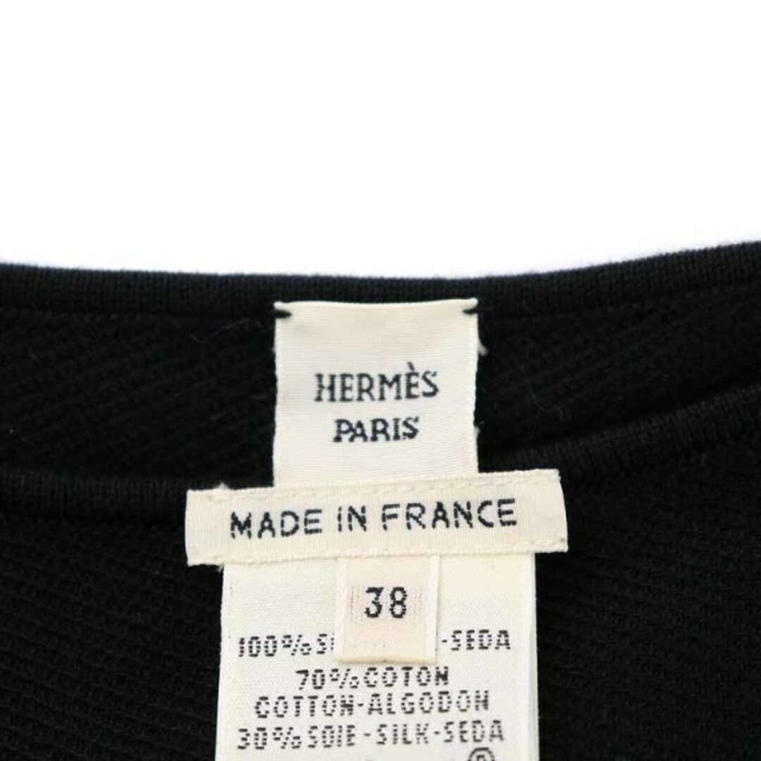 Hermes(エルメス)のエルメス ツイルレーヌ カチナ ロングワンピース シルク 切替 38 9 M 黒 レディースのワンピース(ロングワンピース/マキシワンピース)の商品写真
