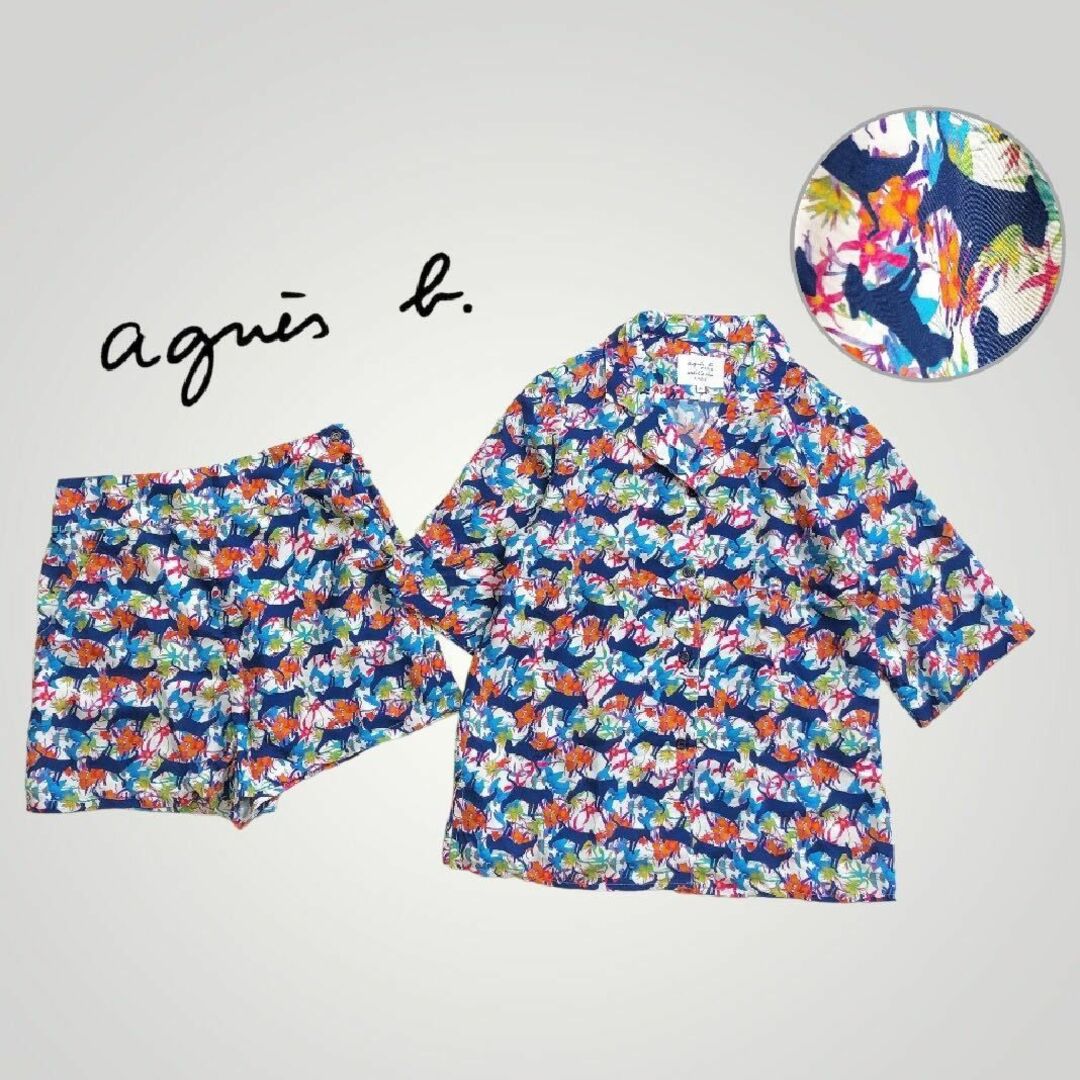 agnes b.(アニエスベー)の[美品 希少] アニエスベー セットアップ 総柄 犬 花 レーヨン ボタニカル その他のその他(その他)の商品写真