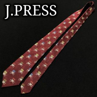 ジェイプレス(J.PRESS)のジェイプレス ドクロ ワインレッド ネクタイ キッズネクタイ A103-B21(ネクタイ)