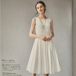 美品✨　FOXEY フォクシー　リネンワンピース　ホワイトベージュ　ロゴ　38