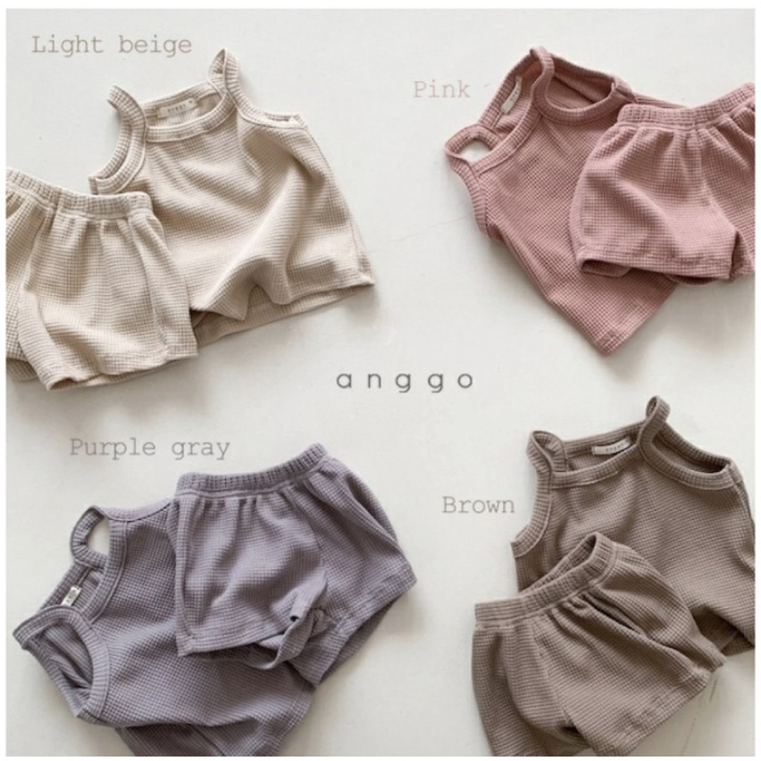 anggo ワッフルセットアップ キッズ/ベビー/マタニティのキッズ服男の子用(90cm~)(Tシャツ/カットソー)の商品写真