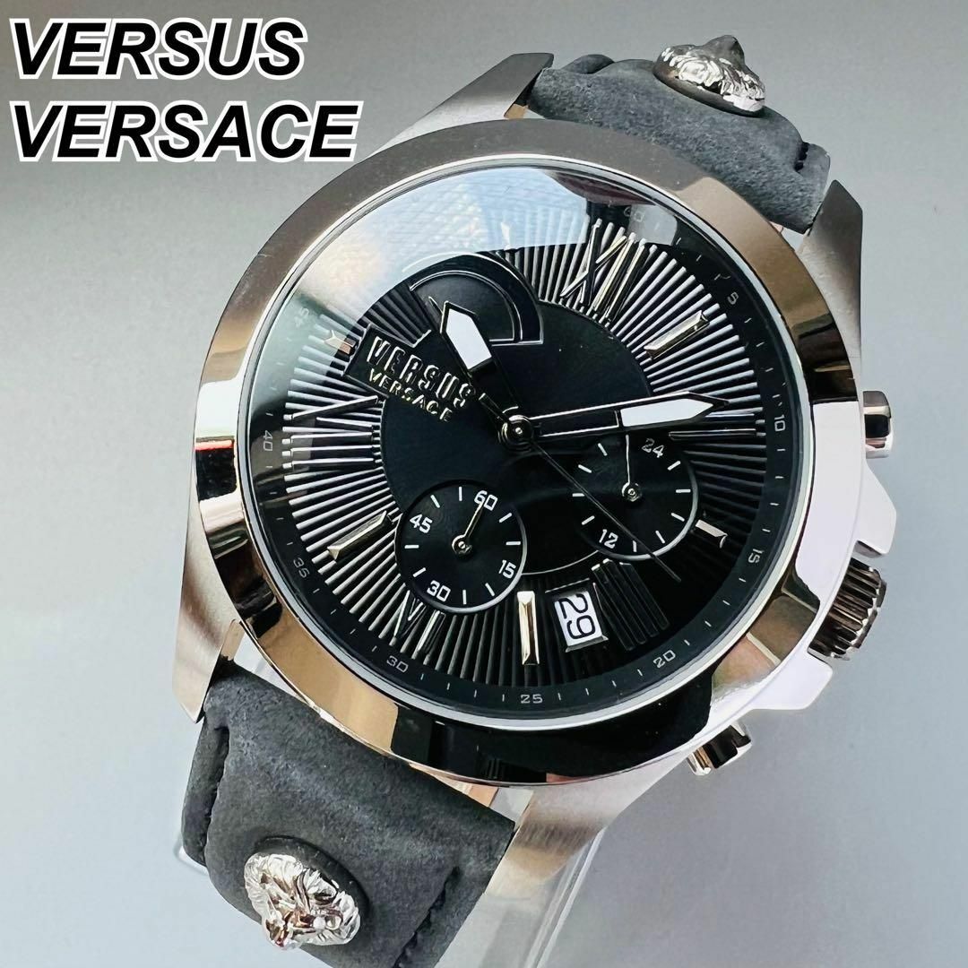 新品★Versace/ヴェルサス ヴェルサーチ メンズ腕時計 シルバー ブラック