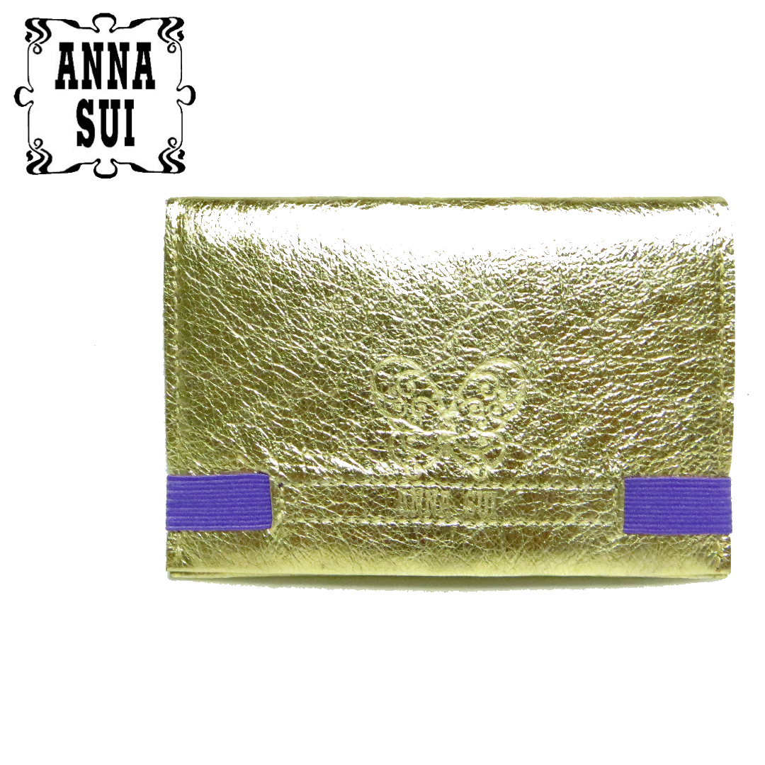 ANNA SUI(アナスイ)のほぼ未使用 ANASUI アナスイ ゴールド 名刺入れ カードケース 定期入れ レディースのファッション小物(名刺入れ/定期入れ)の商品写真