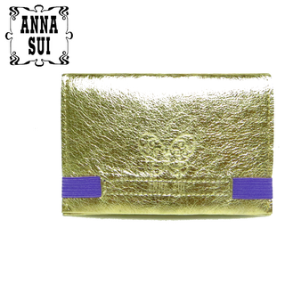 アナスイ(ANNA SUI)のほぼ未使用 ANASUI アナスイ ゴールド 名刺入れ カードケース 定期入れ(名刺入れ/定期入れ)