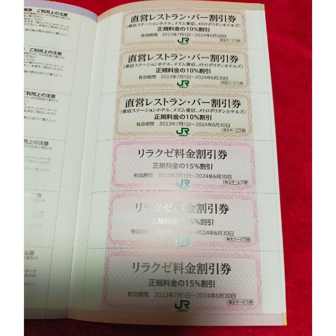 JR東日本（4割引）株主優待割引券4枚 株主サービス券付 5