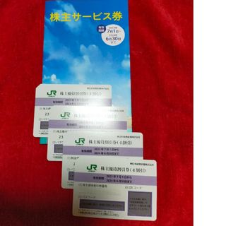 ジェイアール(JR)のJR東日本（4割引）株主優待割引券4枚 株主サービス券付(鉄道乗車券)