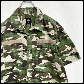 ステューシー(STUSSY)の【入手困難】STUSSY　迷彩　Y2K　カモフラ　半袖ミリタリーシャツ　Ｌサイズ(シャツ)