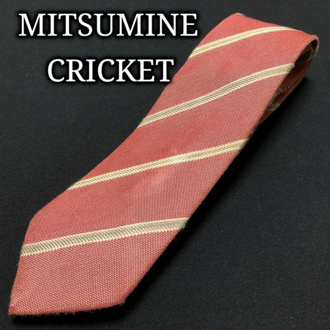 Mitsumine(ミツミネ)のミツミネ×クリケット 切り替えレジメンタル レッド ネクタイ A103-D16 メンズのファッション小物(ネクタイ)の商品写真