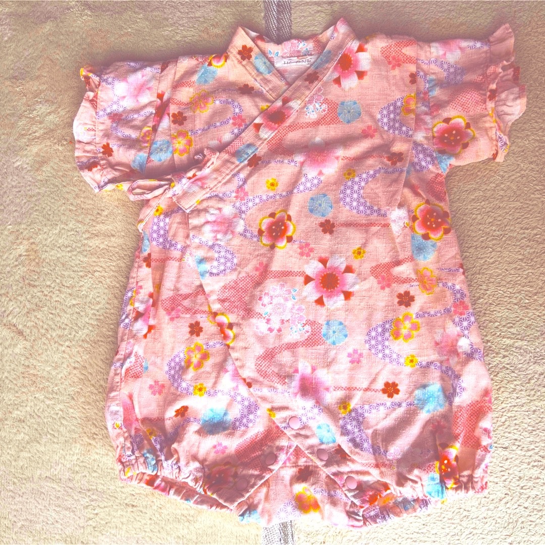 甚平ロンパース　甚平女の子70 キッズ/ベビー/マタニティのベビー服(~85cm)(甚平/浴衣)の商品写真