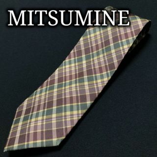 ミツミネ(Mitsumine)のミツミネ チェック ワインレッド＆グリーン ネクタイ A103-D18(ネクタイ)