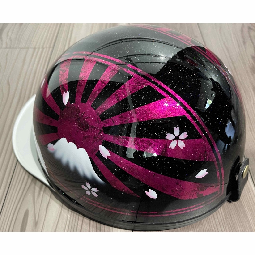 ラップ塗装 富士日章 桜 コルク半 ヘルメット-