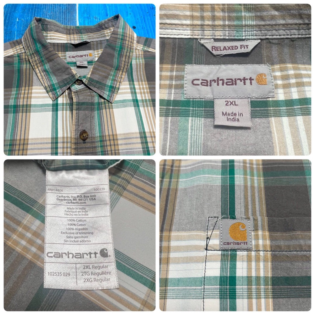 carhartt(カーハート)の【カーハート】ポケットロゴタグ半袖レトロワークチェックシャツ メンズのトップス(シャツ)の商品写真