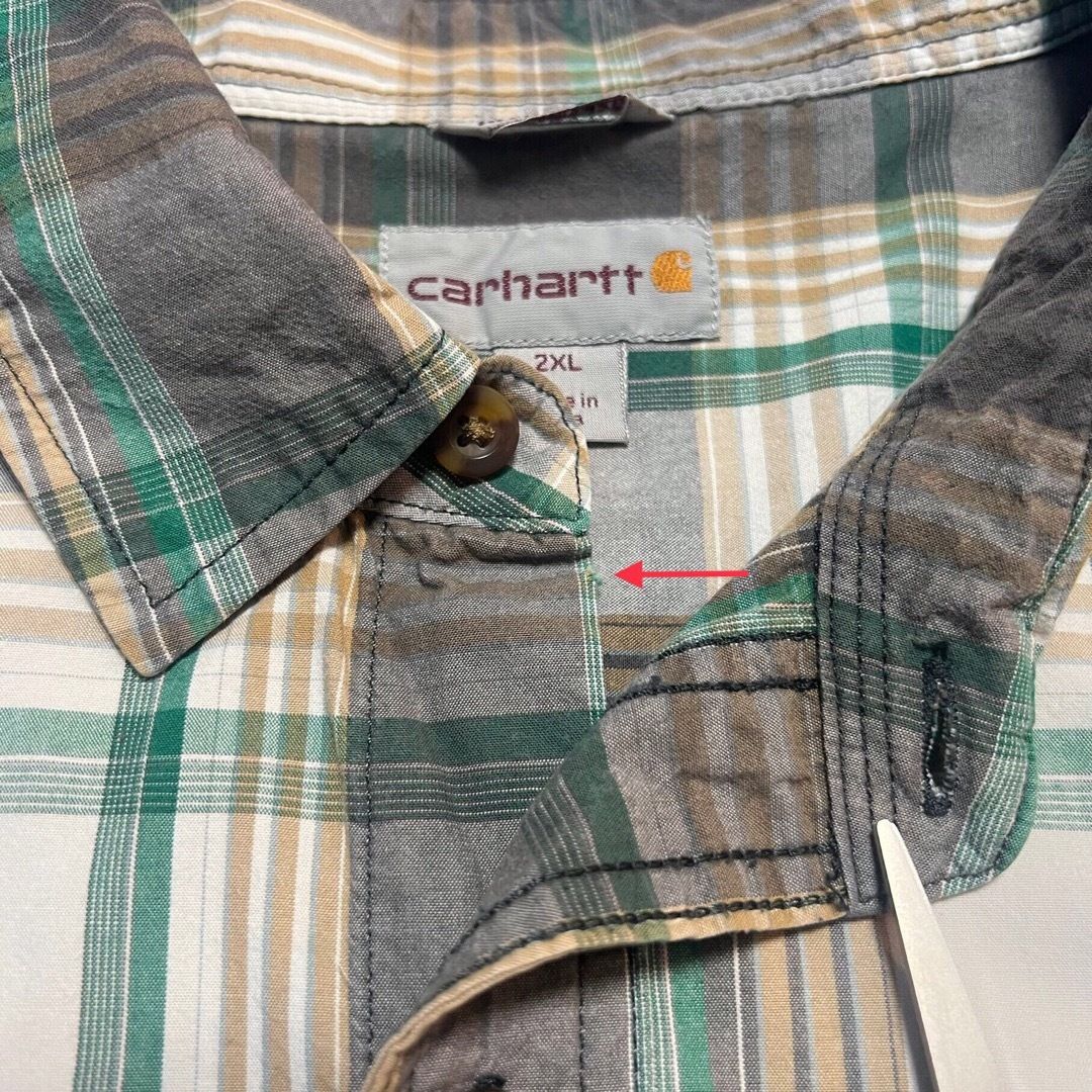 carhartt(カーハート)の【カーハート】ポケットロゴタグ半袖レトロワークチェックシャツ メンズのトップス(シャツ)の商品写真