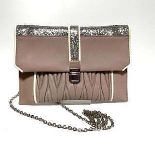 ミュウミュウ(miumiu)のミュウミュウ 5NF001 マテラッセ クラッチバッグ  チェーン ギャザー 灰(クラッチバッグ)