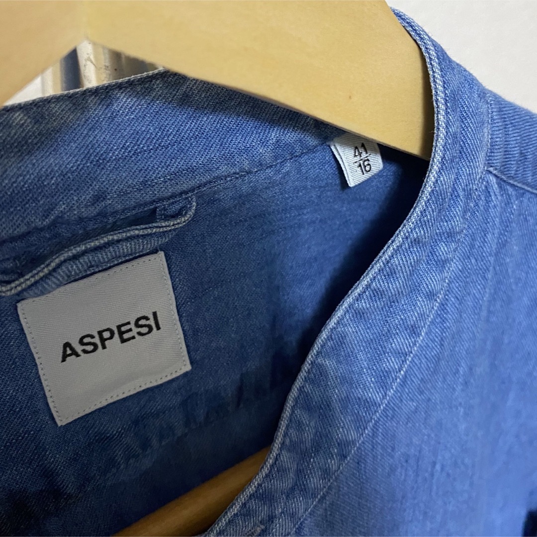 ASPESI(アスペジ)のアスペジ ASPESI デニムシャツ インディゴ バンドカラーシャツ ビームスF メンズのトップス(シャツ)の商品写真