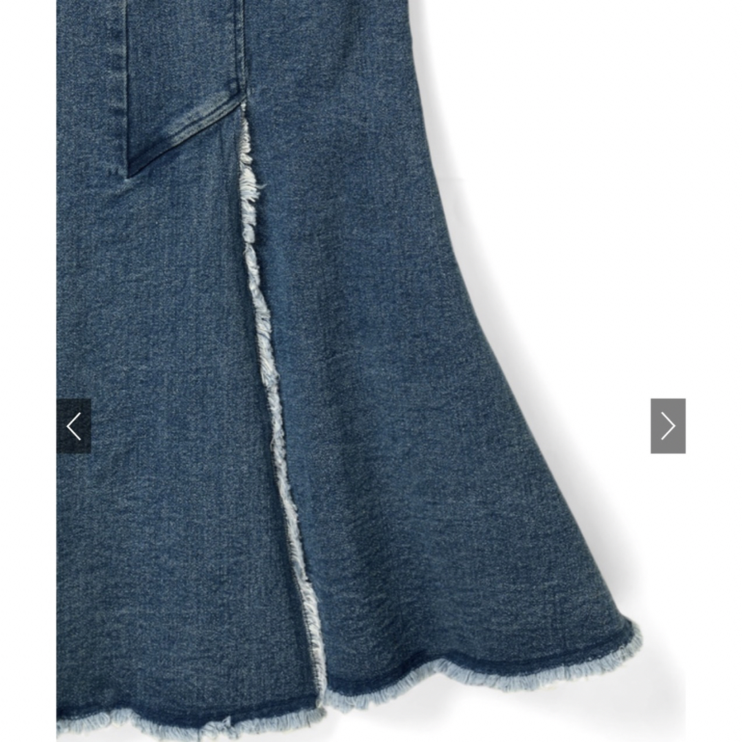 GRL(グレイル)の新品未使用フリンジマーメイドデニムジャンパースカート[gm602] レディースのワンピース(ロングワンピース/マキシワンピース)の商品写真