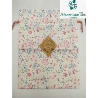 アフタヌーンティーリビング(Afternoon Tea LIVING)の【AfternoonTea  アフタヌーンティー】きんちゃく 花柄ピンク×ブルー(ポーチ)