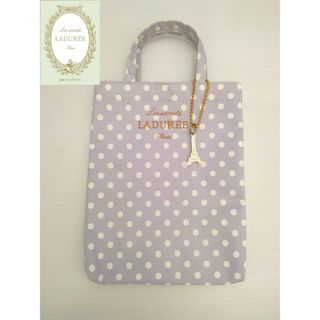 ラデュレ(LADUREE)の【ラデュレ LADUREE】ミニバッグ ラベンダーカラー×ドット柄 チャーム付(ハンドバッグ)