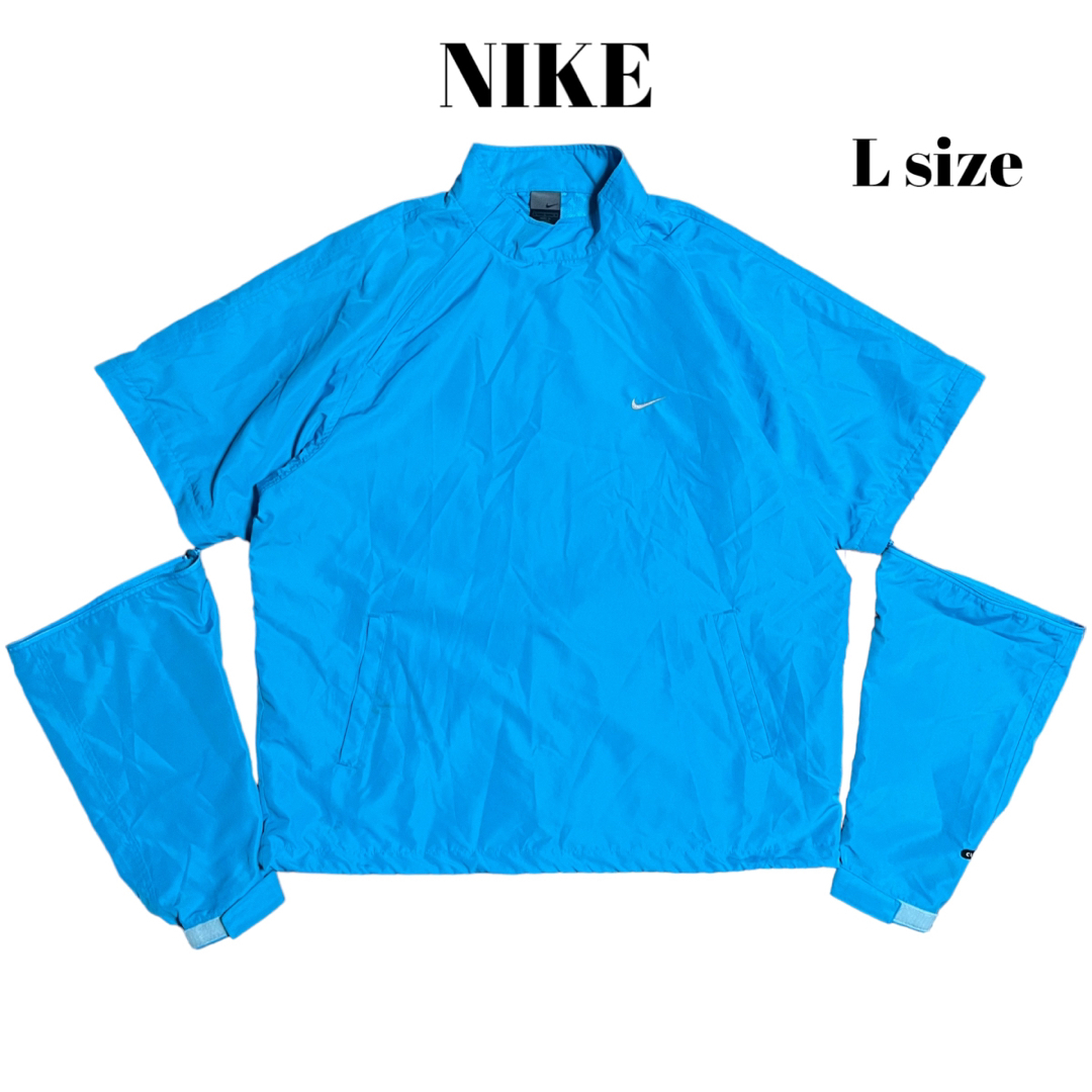 00’s NIKEテックジャケット プルオーバージャケット2way水色Y2K | フリマアプリ ラクマ