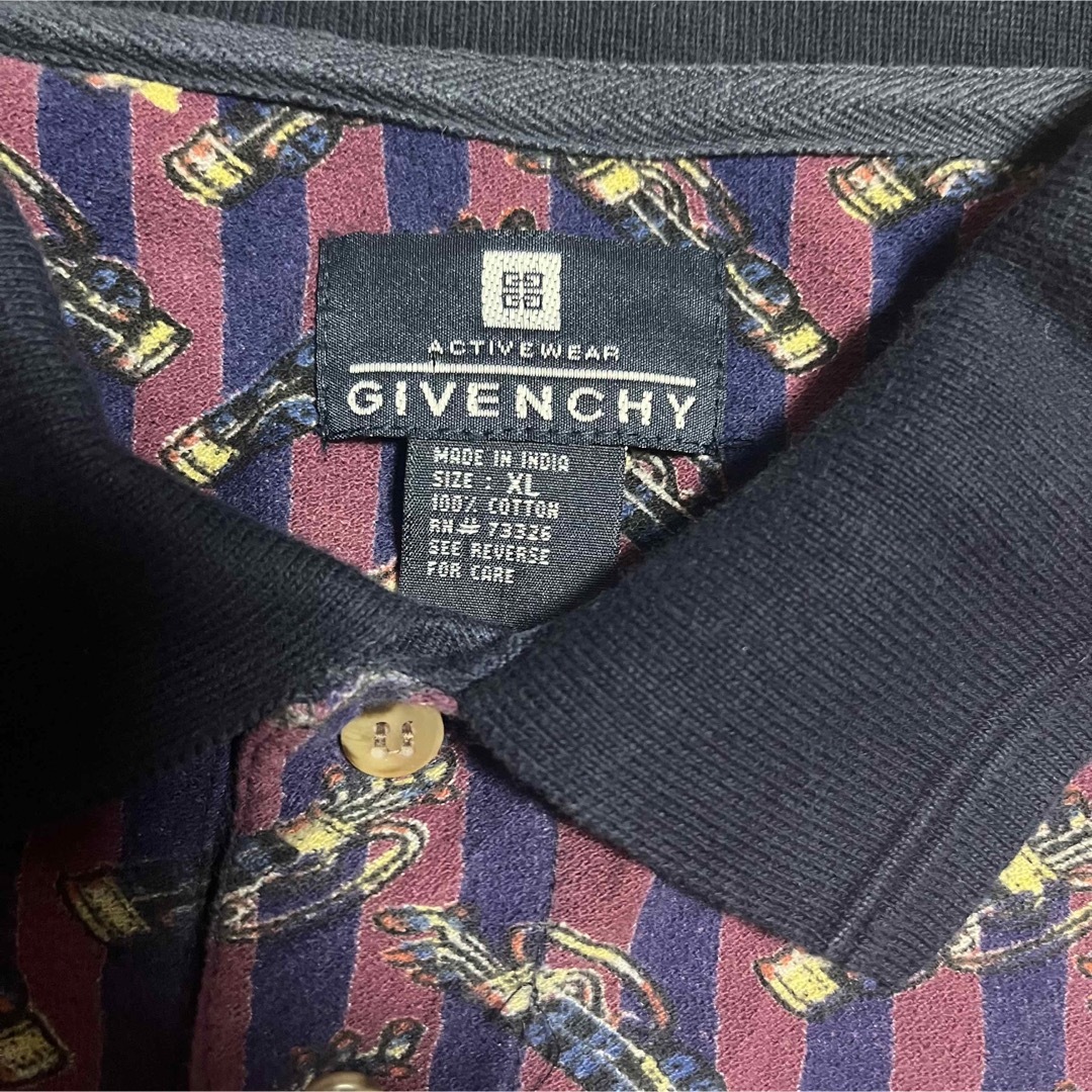 GIVENCHY(ジバンシィ)のGIVENCHY デザインポロシャツ 総柄 パープル ヴィンテージ メンズのトップス(ポロシャツ)の商品写真