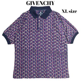 ジバンシィ(GIVENCHY)のGIVENCHY デザインポロシャツ 総柄 パープル ヴィンテージ(ポロシャツ)