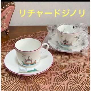 リチャードジノリ(Richard Ginori)の希少★未使用★リチャードジノリ　アクアレール　ペアカップ＆ソーサー(食器)