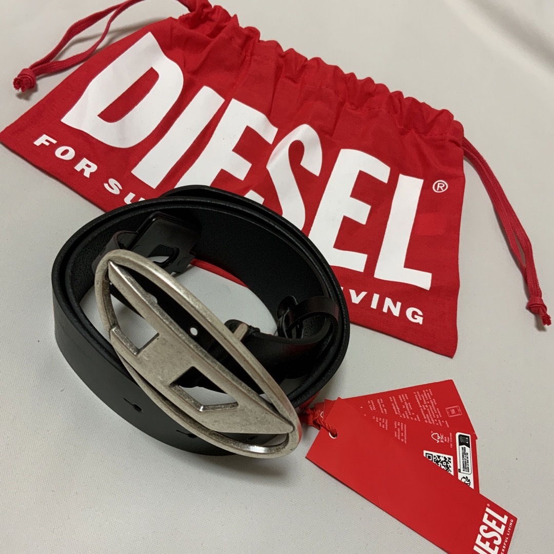 DIESEL - 洗練されたデザイン DIESEL Dロゴベルト B -1DR ブラック 75 ...