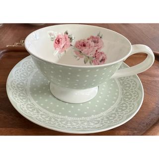 ローラアシュレイ(LAURA ASHLEY)のローラアシュレイ　ミントグリーン　カップ&ソーサー(食器)