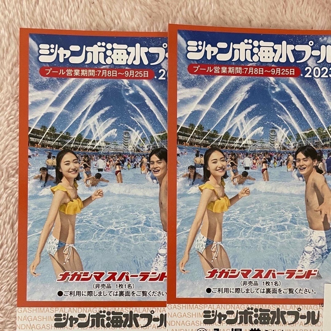 ナガシマスパーランド　ジャンボ海水プール　遊園地　2枚（期限23年9月25日迄）