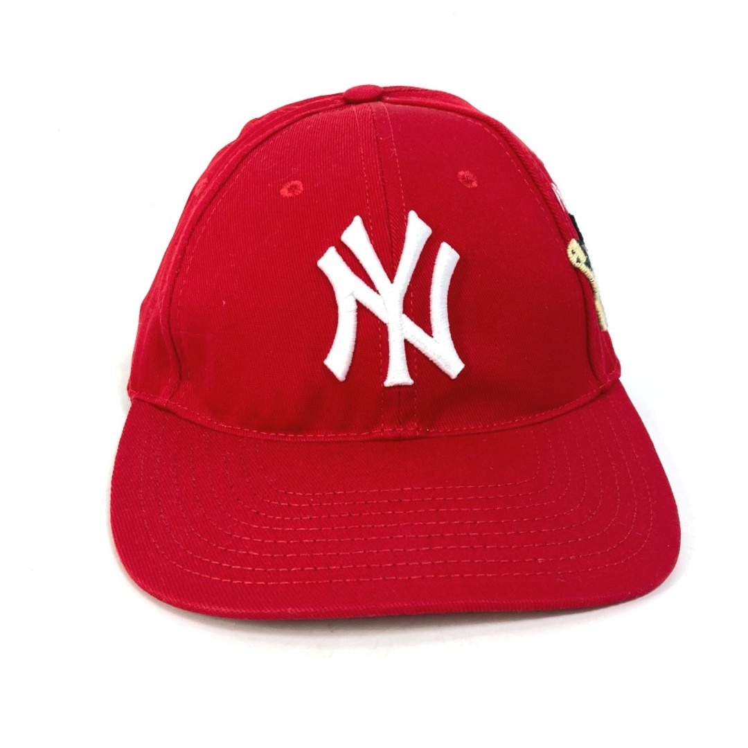 Gucci(グッチ)のグッチ GUCCI NYヤンキースコラボ 538561 帽子 キャップ帽 ベースボール キャップ コットン レッド 美品 メンズの帽子(キャップ)の商品写真