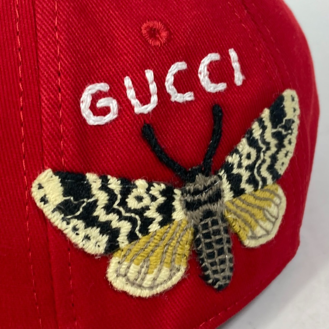 Gucci(グッチ)のグッチ GUCCI NYヤンキースコラボ 538561 帽子 キャップ帽 ベースボール キャップ コットン レッド 美品 メンズの帽子(キャップ)の商品写真