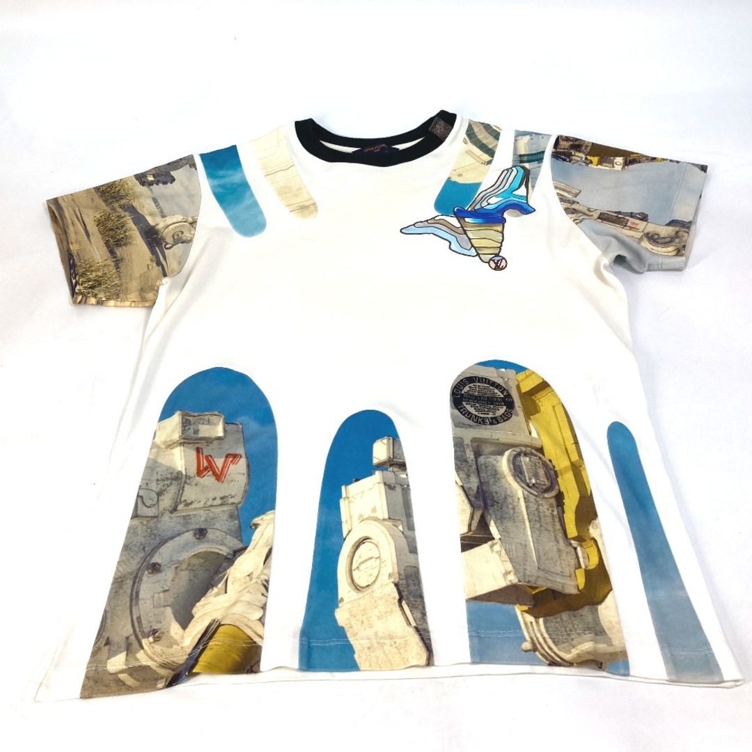 LOUIS VUITTON(ルイヴィトン)のルイヴィトン LOUIS VUITTON ロゴ アパレル トップス 丸首 半袖Ｔシャツ コットン ホワイト レディースのトップス(Tシャツ(半袖/袖なし))の商品写真