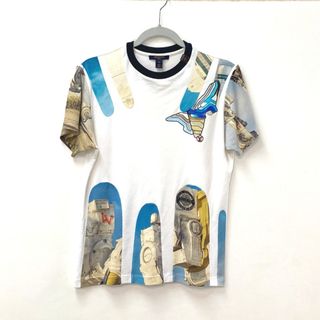 ルイヴィトン(LOUIS VUITTON)のルイヴィトン LOUIS VUITTON ロゴ アパレル トップス 丸首 半袖Ｔシャツ コットン ホワイト(Tシャツ(半袖/袖なし))