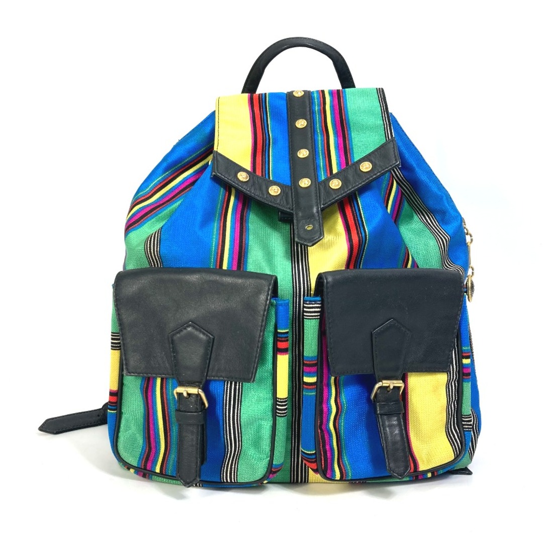 ヴェルサーチ VERSACE ストライプ ヴィンテージ バックパック カバン