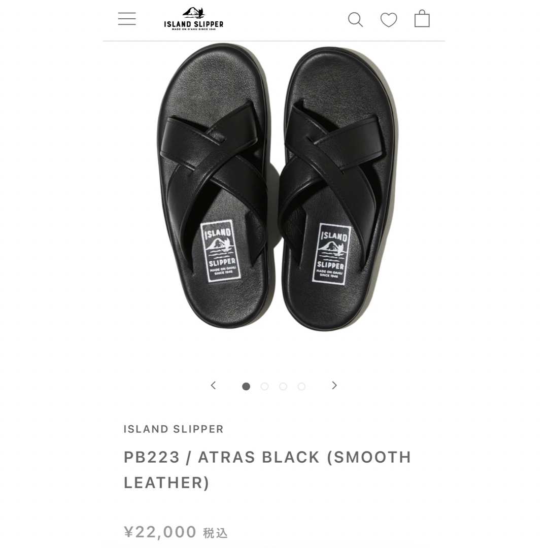 ISLAND SLIPPER(アイランドスリッパ)の値下新品ISLAND SLIPPER PB223 / ATRAS BLACK  メンズの靴/シューズ(サンダル)の商品写真