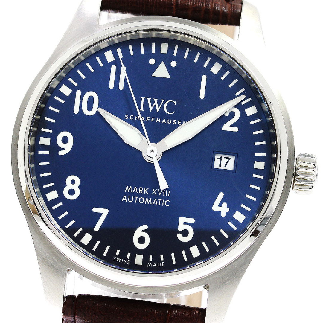 IWC(インターナショナルウォッチカンパニー)のIWC IWC SCHAFFHAUSEN IW327010 パイロットウォッチ マークXVIII デイト 自動巻き メンズ 箱・保証書付き_759074【ev10】 メンズの時計(腕時計(アナログ))の商品写真