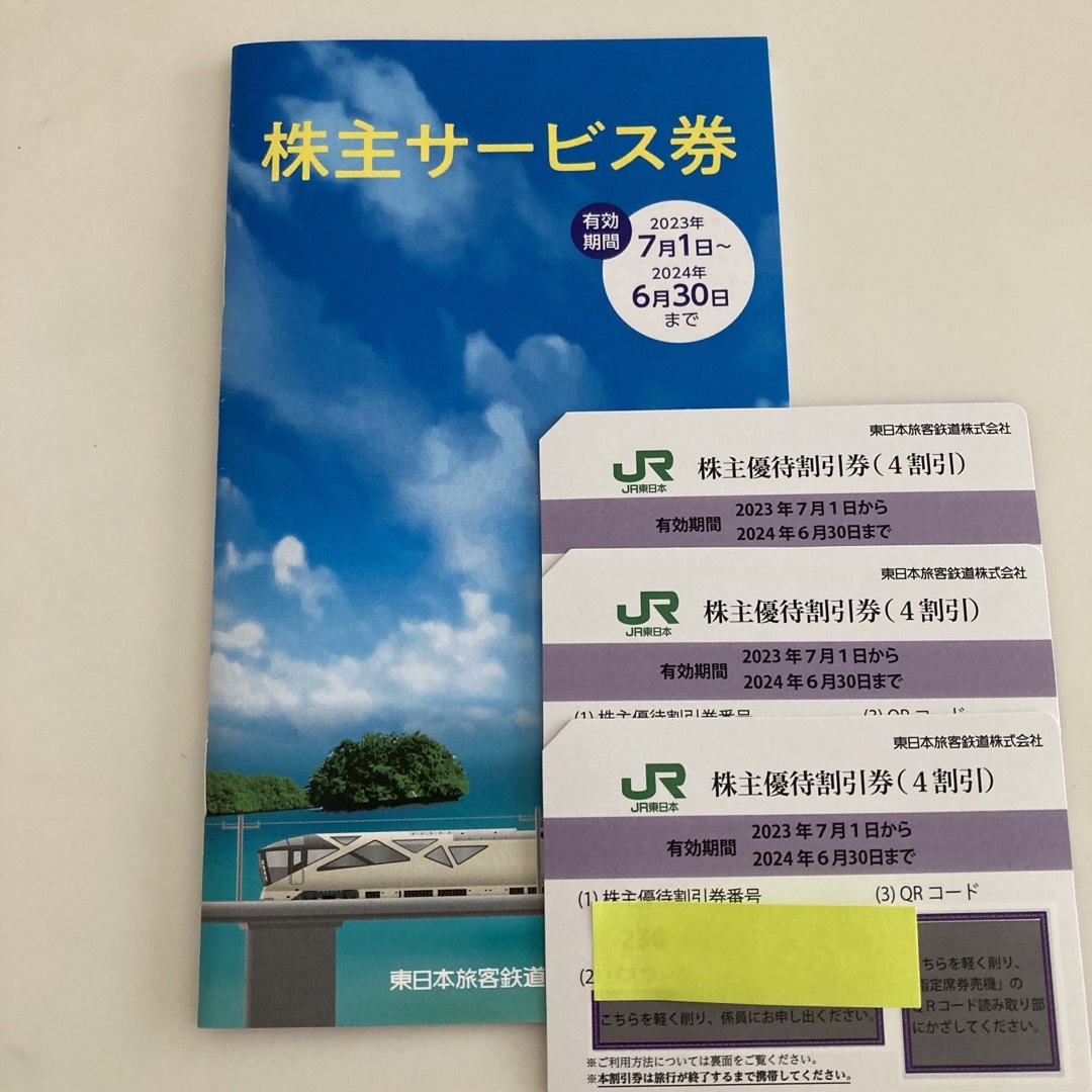 JR東日本（4割引）株主優待割引券3枚 株主サービス券付