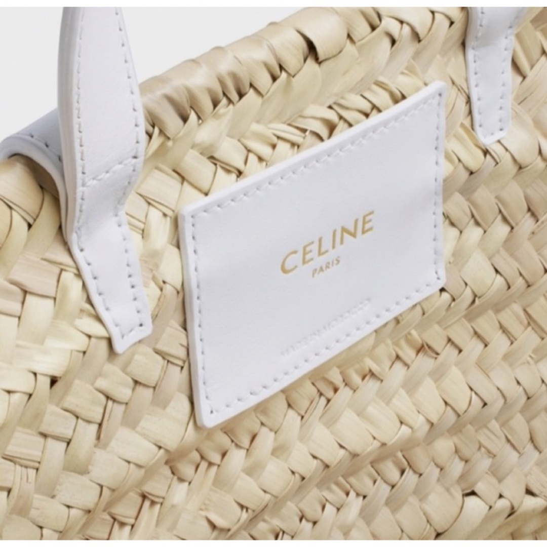 celine(セリーヌ)の新品 CELINE セリーヌ パニエ ハンドバッグ かごバッグ ホワイト レディースのバッグ(かごバッグ/ストローバッグ)の商品写真