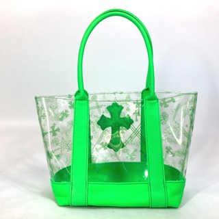 CHROME HEARTS クロムハーツ TOTE MINI VINYL セメタリークロスパッチ付き レザー ビニールミニバッグ ブラック クリア