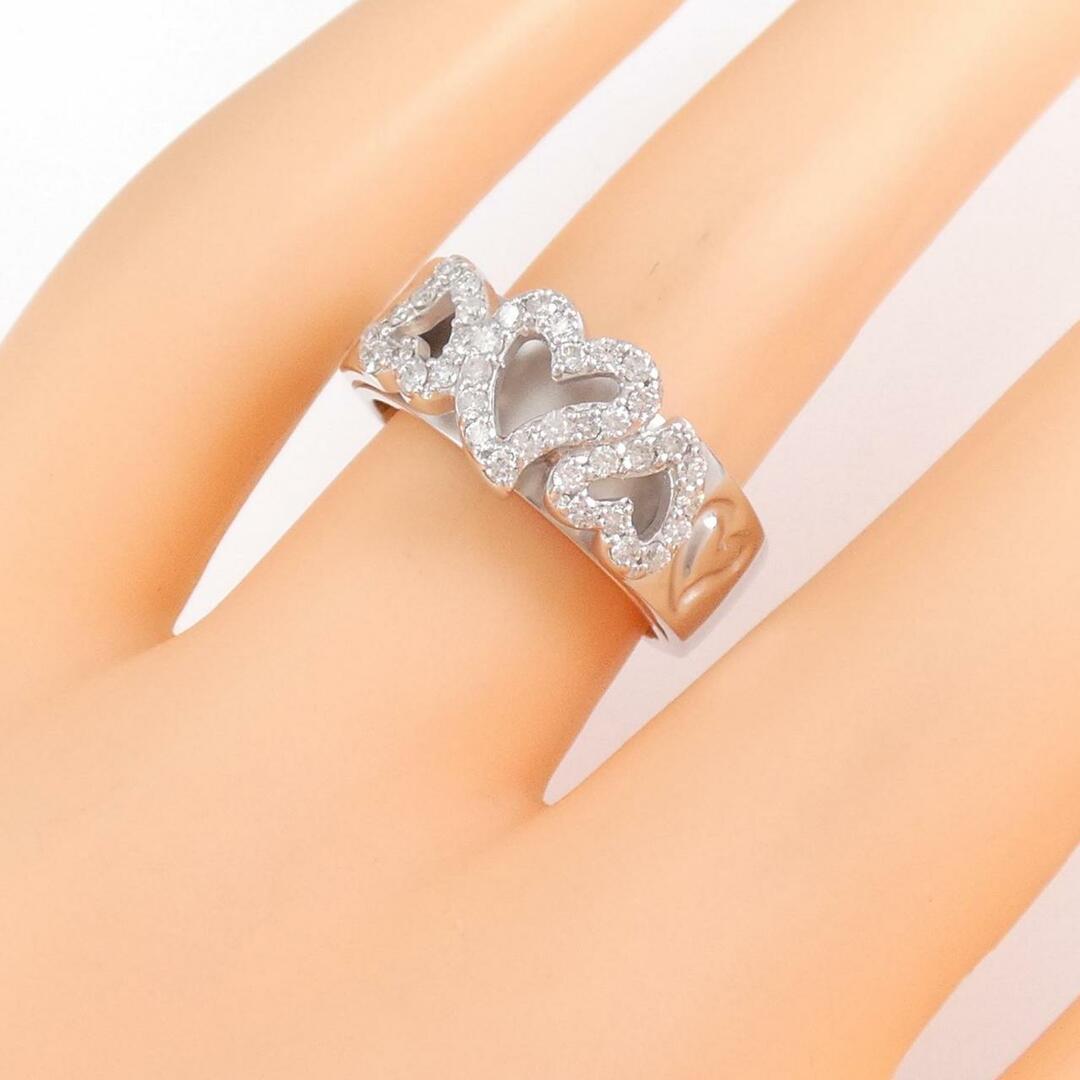 K18WG ハート ダイヤモンド リング 0.75CT