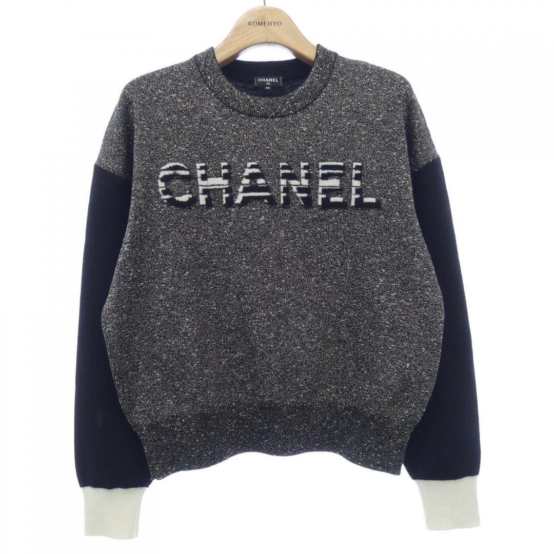 シャネル CHANEL ノースリーブニット カシミヤ混 ブラック サイズ38